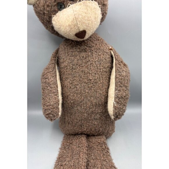 Handmade Brown & Beige Teddy Bear Stuffed Toy 34" Rustic Country - Picture 4 of 6
